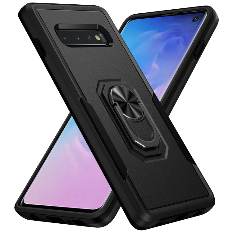 For Samsung Galaxy S10 Pioneer Armor Heavy Duty PC + TPU Holder Phone Case