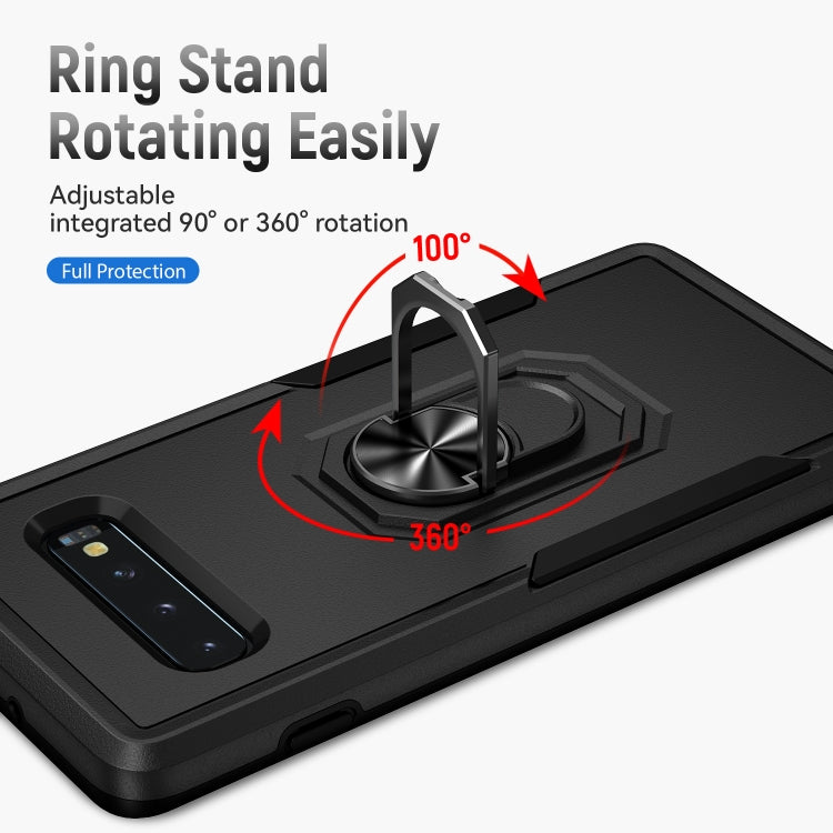 For Samsung Galaxy S10 Pioneer Armor Heavy Duty PC + TPU Holder Phone Case