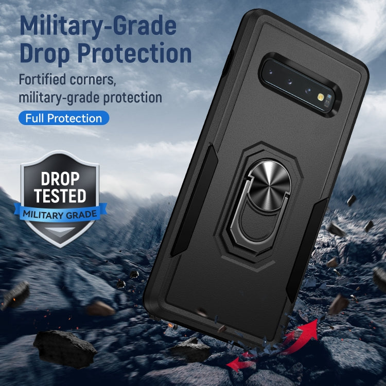 For Samsung Galaxy S10 Pioneer Armor Heavy Duty PC + TPU Holder Phone Case