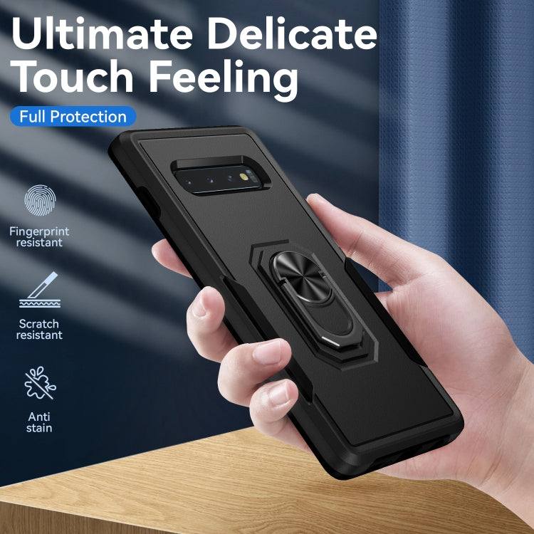For Samsung Galaxy S10 Pioneer Armor Heavy Duty PC + TPU Holder Phone Case