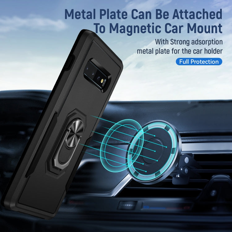 For Samsung Galaxy S10 Pioneer Armor Heavy Duty PC + TPU Holder Phone Case