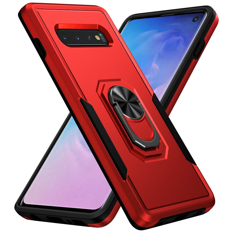 For Samsung Galaxy S10 Pioneer Armor Heavy Duty PC + TPU Holder Phone Case