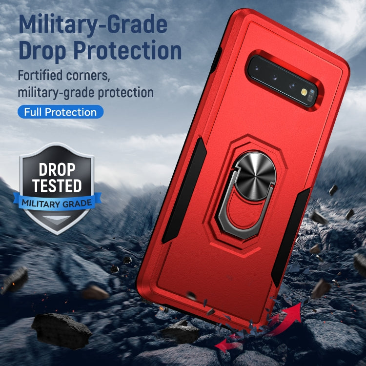For Samsung Galaxy S10 Pioneer Armor Heavy Duty PC + TPU Holder Phone Case