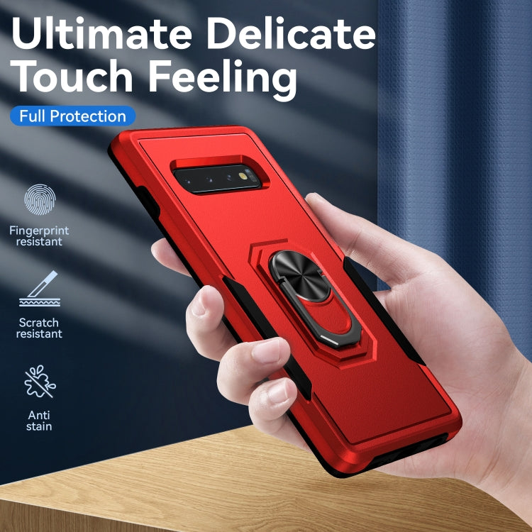 For Samsung Galaxy S10 Pioneer Armor Heavy Duty PC + TPU Holder Phone Case