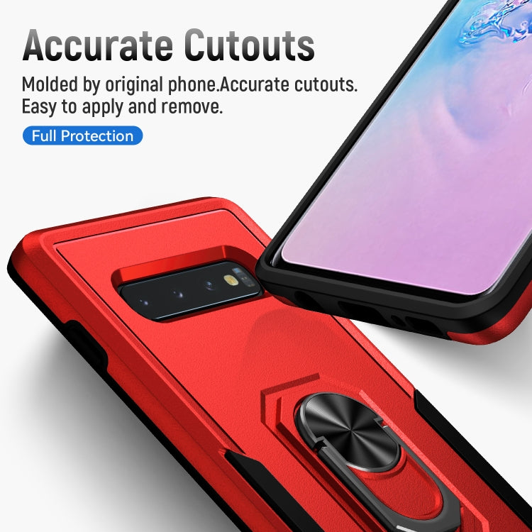 For Samsung Galaxy S10 Pioneer Armor Heavy Duty PC + TPU Holder Phone Case