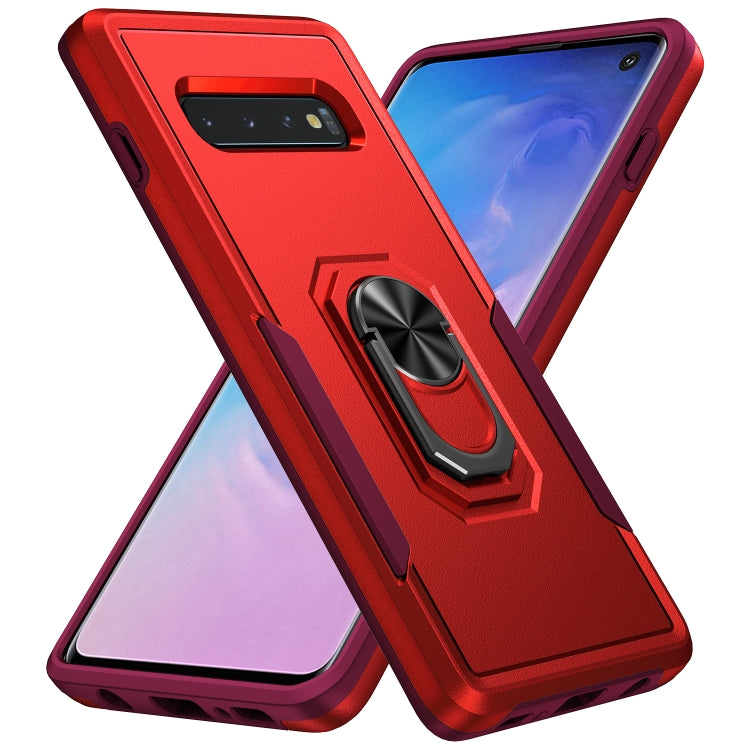 For Samsung Galaxy S10 Pioneer Armor Heavy Duty PC + TPU Holder Phone Case