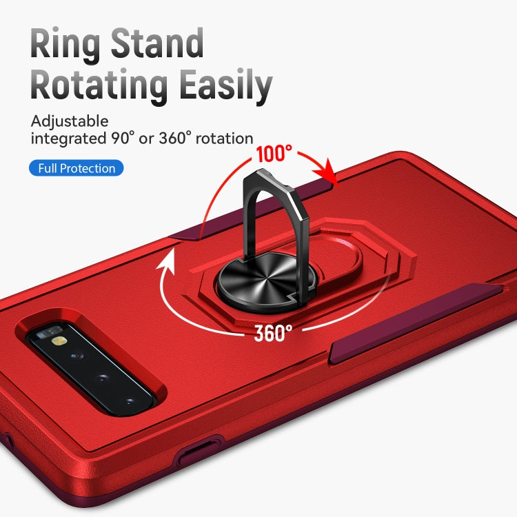 For Samsung Galaxy S10 Pioneer Armor Heavy Duty PC + TPU Holder Phone Case