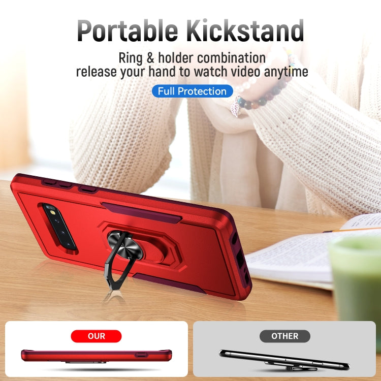 For Samsung Galaxy S10 Pioneer Armor Heavy Duty PC + TPU Holder Phone Case