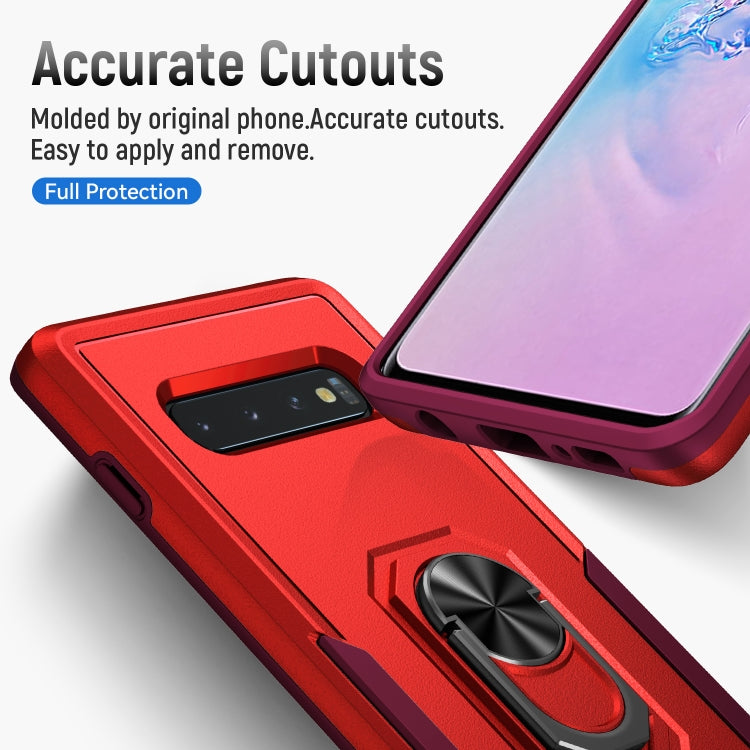 For Samsung Galaxy S10 Pioneer Armor Heavy Duty PC + TPU Holder Phone Case