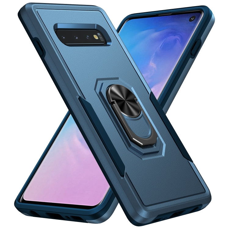 For Samsung Galaxy S10 Pioneer Armor Heavy Duty PC + TPU Holder Phone Case