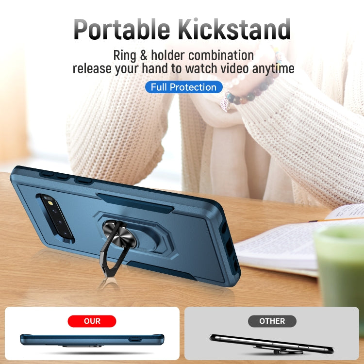 For Samsung Galaxy S10 Pioneer Armor Heavy Duty PC + TPU Holder Phone Case