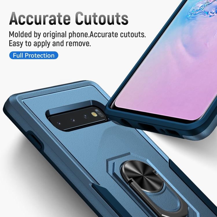 For Samsung Galaxy S10 Pioneer Armor Heavy Duty PC + TPU Holder Phone Case