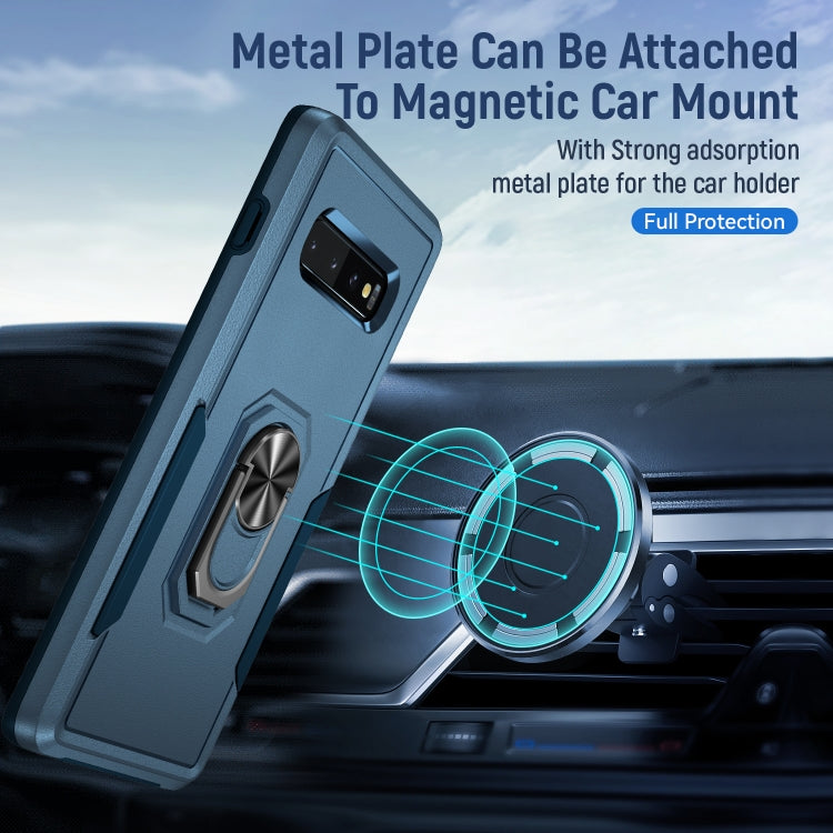 For Samsung Galaxy S10 Pioneer Armor Heavy Duty PC + TPU Holder Phone Case