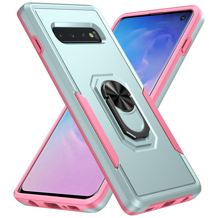 For Samsung Galaxy S10 Pioneer Armor Heavy Duty PC + TPU Holder Phone Case