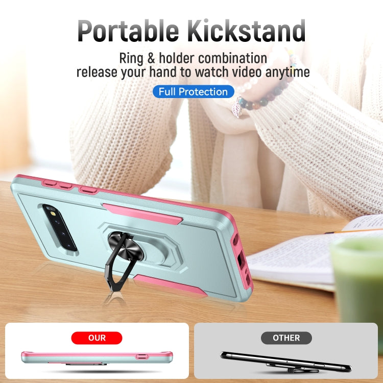 For Samsung Galaxy S10 Pioneer Armor Heavy Duty PC + TPU Holder Phone Case