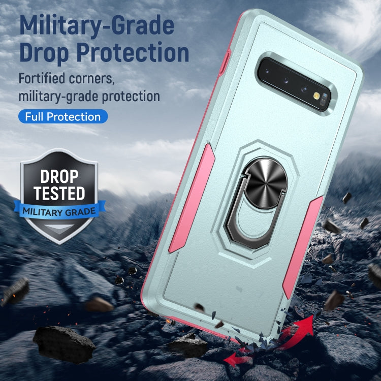 For Samsung Galaxy S10 Pioneer Armor Heavy Duty PC + TPU Holder Phone Case