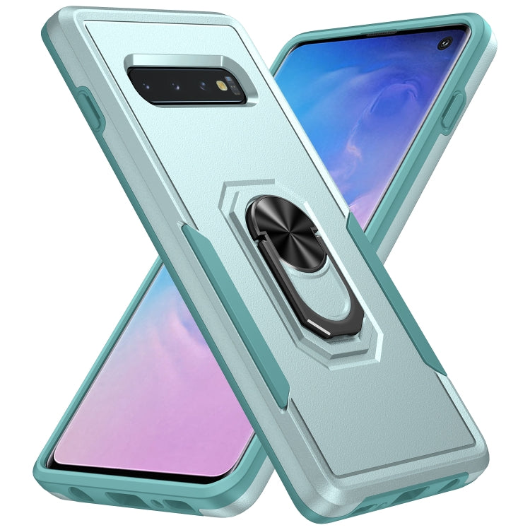 For Samsung Galaxy S10 Pioneer Armor Heavy Duty PC + TPU Holder Phone Case