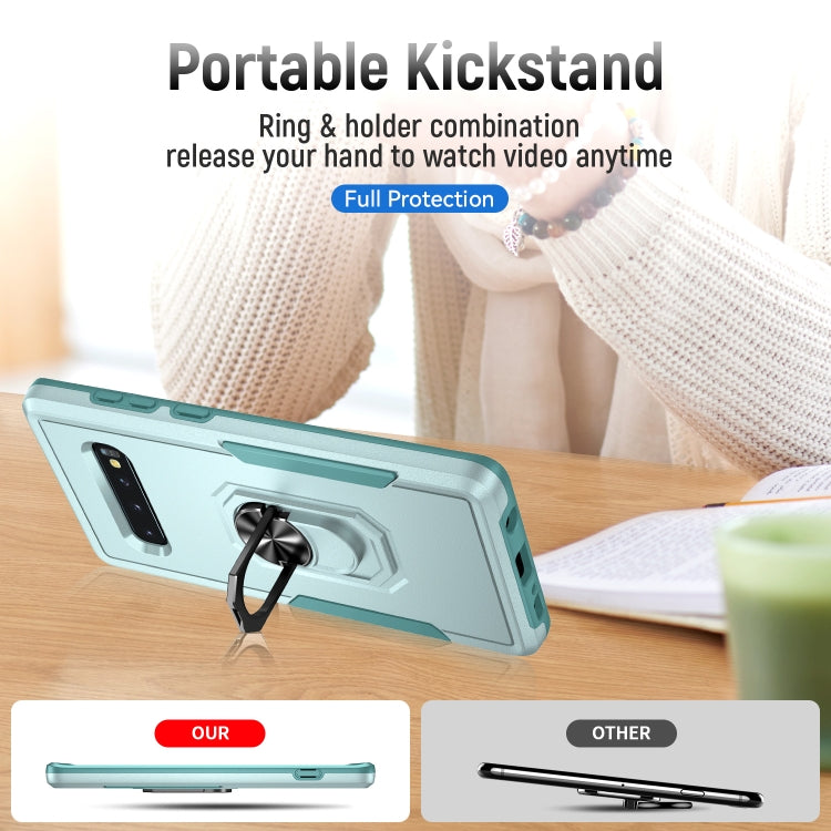 For Samsung Galaxy S10 Pioneer Armor Heavy Duty PC + TPU Holder Phone Case
