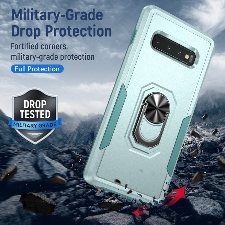 For Samsung Galaxy S10 Pioneer Armor Heavy Duty PC + TPU Holder Phone Case