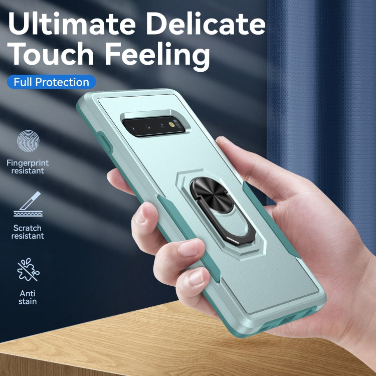 For Samsung Galaxy S10 Pioneer Armor Heavy Duty PC + TPU Holder Phone Case