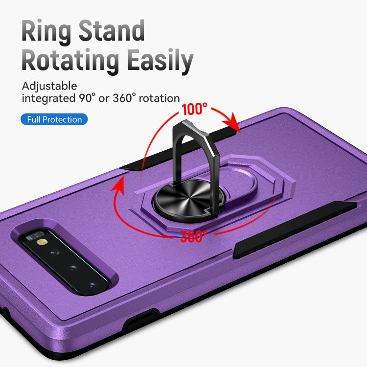 For Samsung Galaxy S10 Pioneer Armor Heavy Duty PC + TPU Holder Phone Case