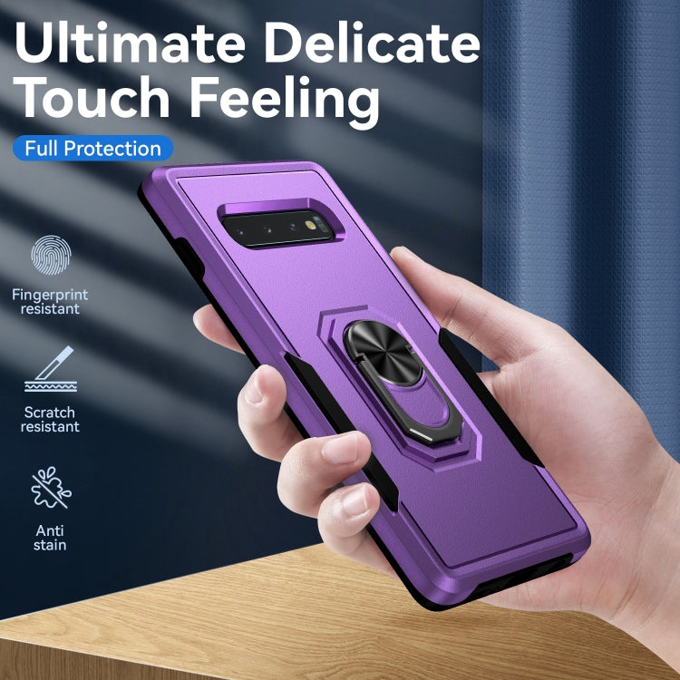 For Samsung Galaxy S10 Pioneer Armor Heavy Duty PC + TPU Holder Phone Case