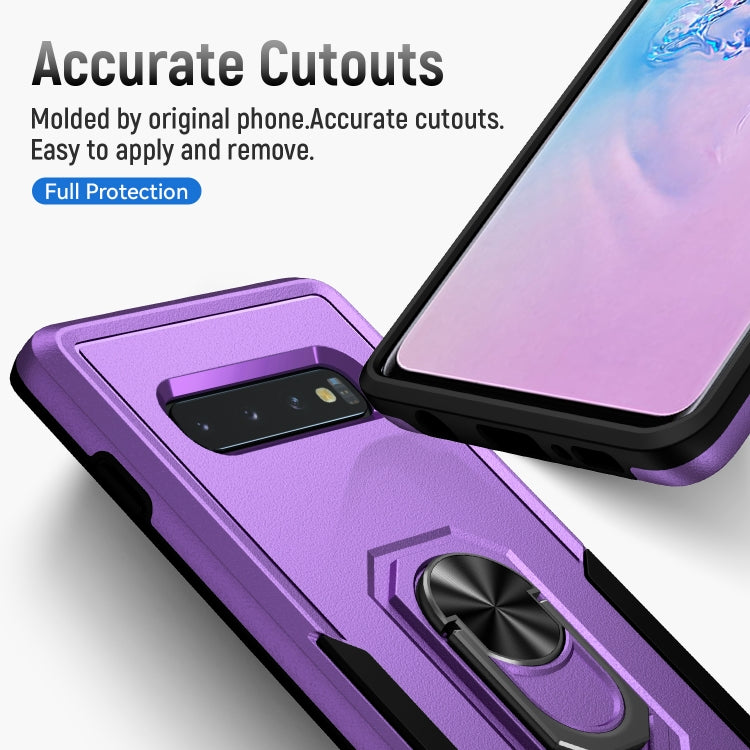 For Samsung Galaxy S10 Pioneer Armor Heavy Duty PC + TPU Holder Phone Case