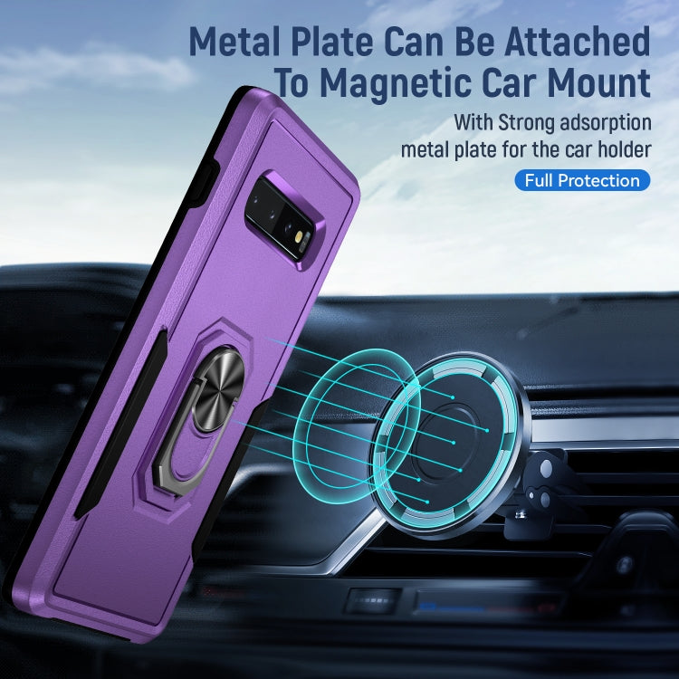 For Samsung Galaxy S10 Pioneer Armor Heavy Duty PC + TPU Holder Phone Case