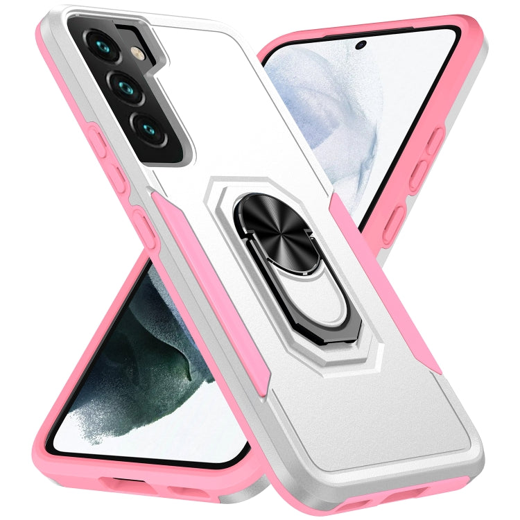 For Samsung Galaxy S22 5G Pioneer Armor Heavy Duty PC + TPU Holder Phone Case