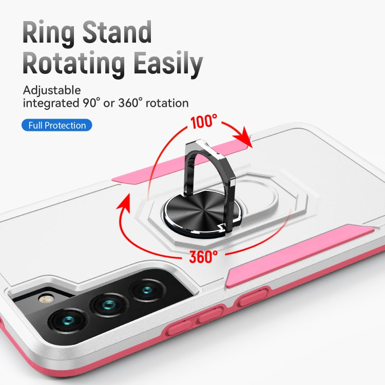 For Samsung Galaxy S22 5G Pioneer Armor Heavy Duty PC + TPU Holder Phone Case