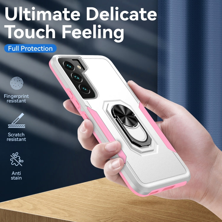 For Samsung Galaxy S22 5G Pioneer Armor Heavy Duty PC + TPU Holder Phone Case