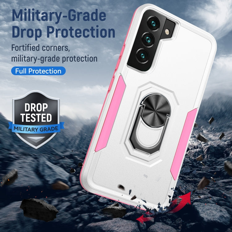 For Samsung Galaxy S22 5G Pioneer Armor Heavy Duty PC + TPU Holder Phone Case