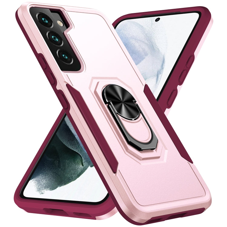 For Samsung Galaxy S22 5G Pioneer Armor Heavy Duty PC + TPU Holder Phone Case