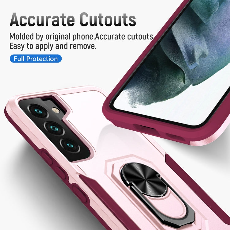 For Samsung Galaxy S22 5G Pioneer Armor Heavy Duty PC + TPU Holder Phone Case