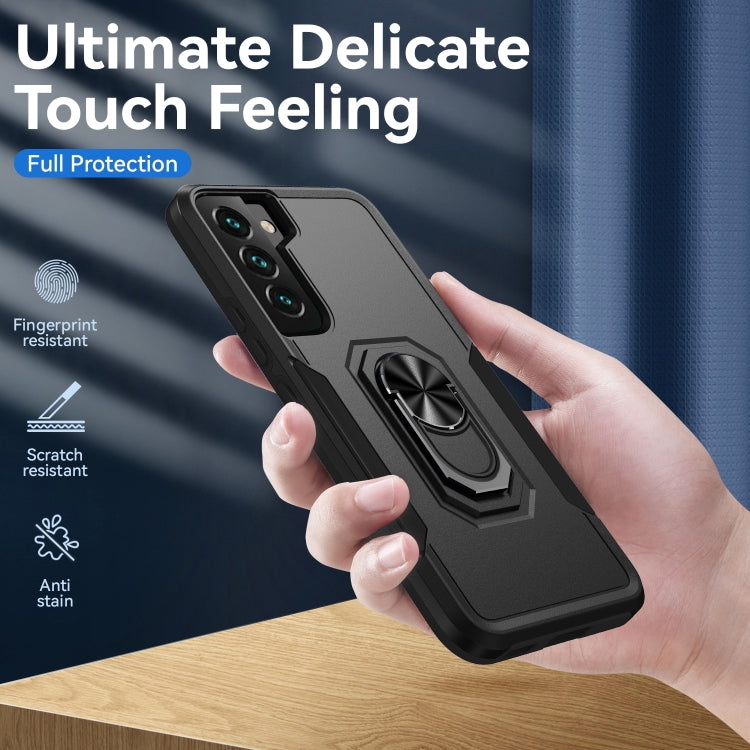 For Samsung Galaxy S22 5G Pioneer Armor Heavy Duty PC + TPU Holder Phone Case