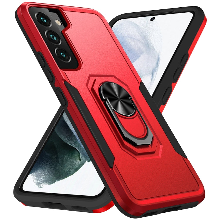 For Samsung Galaxy S22 5G Pioneer Armor Heavy Duty PC + TPU Holder Phone Case