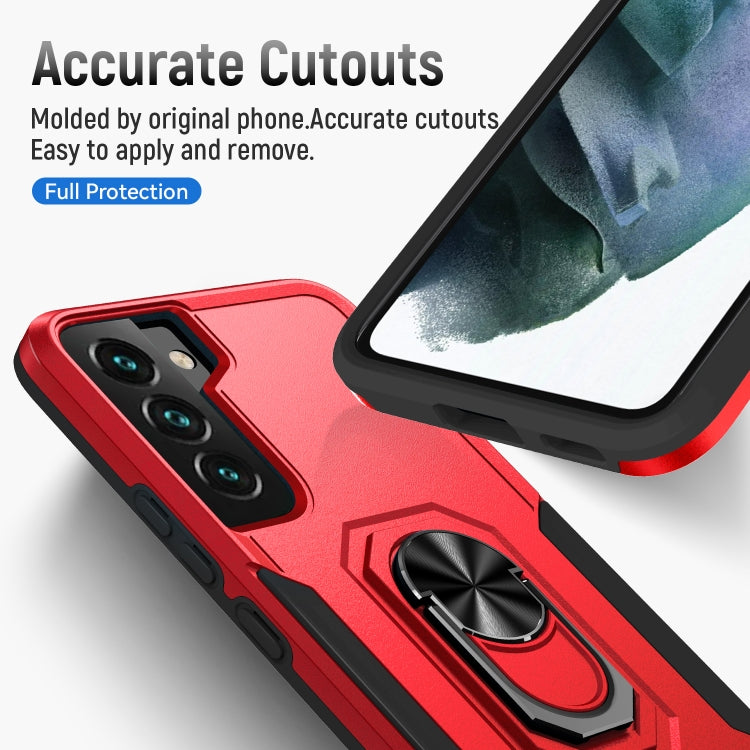 For Samsung Galaxy S22 5G Pioneer Armor Heavy Duty PC + TPU Holder Phone Case