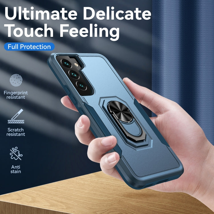 For Samsung Galaxy S22 5G Pioneer Armor Heavy Duty PC + TPU Holder Phone Case