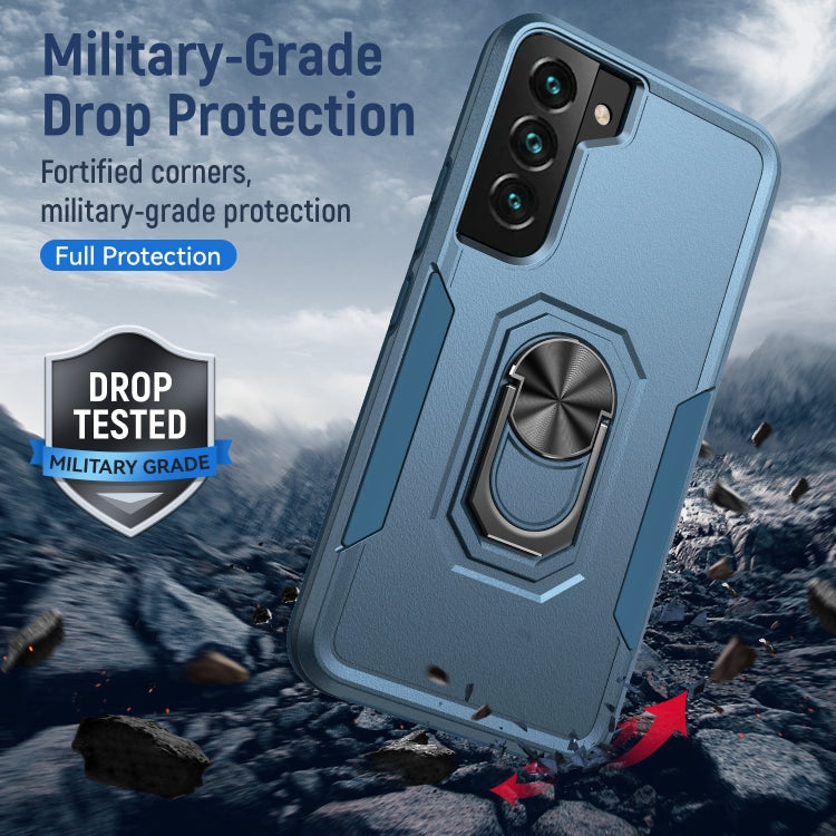 For Samsung Galaxy S22 5G Pioneer Armor Heavy Duty PC + TPU Holder Phone Case