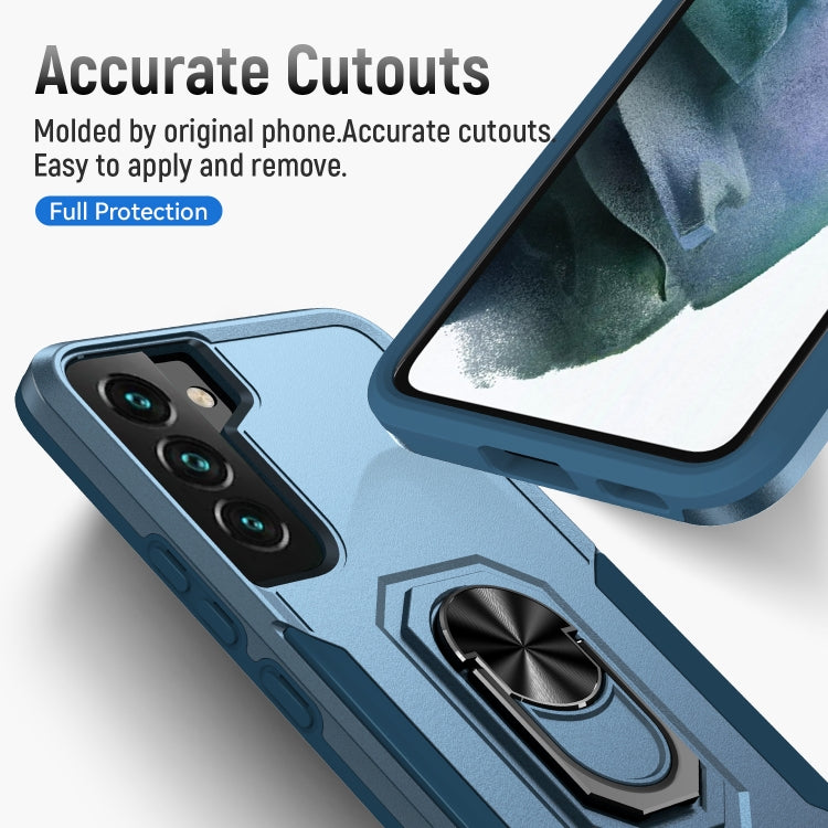 For Samsung Galaxy S22 5G Pioneer Armor Heavy Duty PC + TPU Holder Phone Case