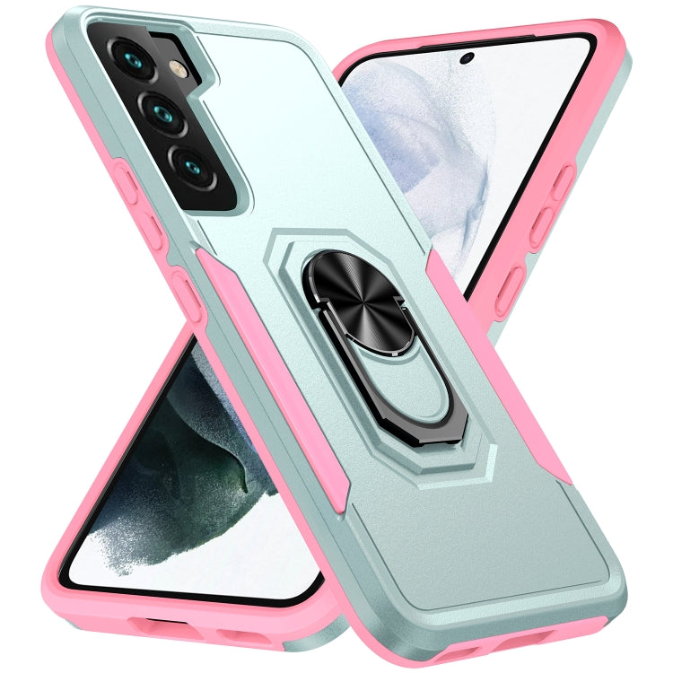 For Samsung Galaxy S22 5G Pioneer Armor Heavy Duty PC + TPU Holder Phone Case