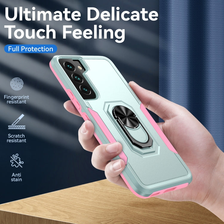 For Samsung Galaxy S22 5G Pioneer Armor Heavy Duty PC + TPU Holder Phone Case