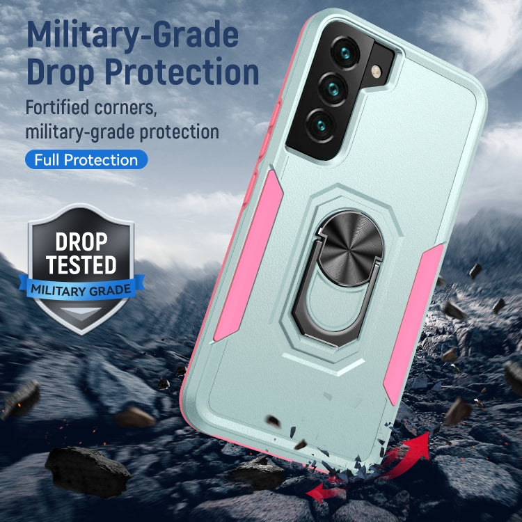 For Samsung Galaxy S22 5G Pioneer Armor Heavy Duty PC + TPU Holder Phone Case