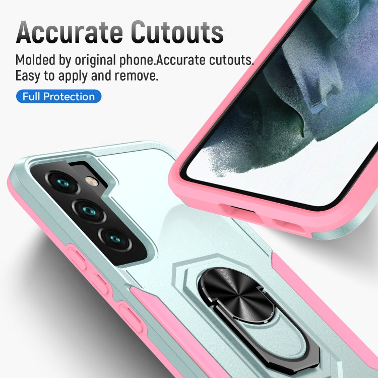 For Samsung Galaxy S22 5G Pioneer Armor Heavy Duty PC + TPU Holder Phone Case