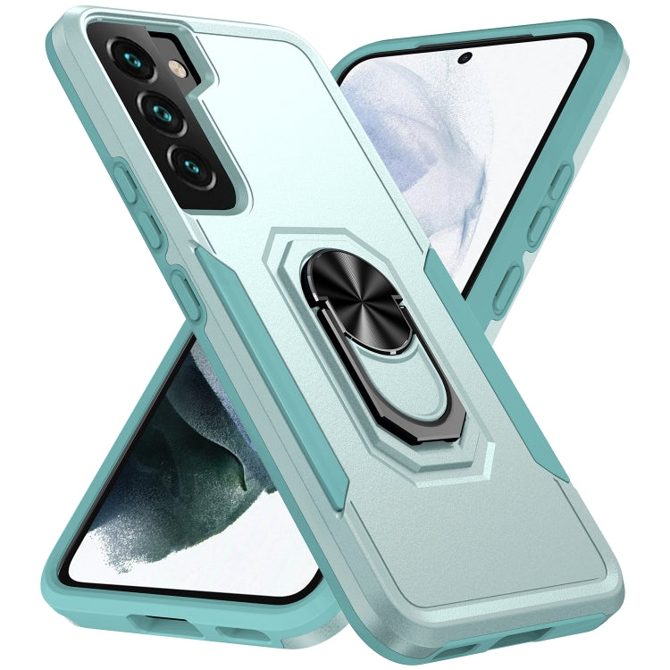 For Samsung Galaxy S22 5G Pioneer Armor Heavy Duty PC + TPU Holder Phone Case