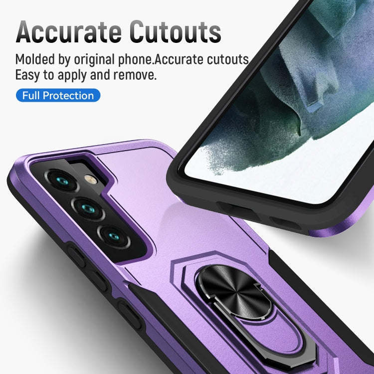 For Samsung Galaxy S22 5G Pioneer Armor Heavy Duty PC + TPU Holder Phone Case