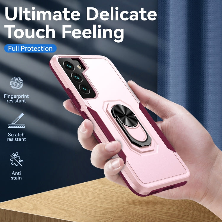 For Samsung Galaxy S22+ 5G Pioneer Armor Heavy Duty PC + TPU Holder Phone Case