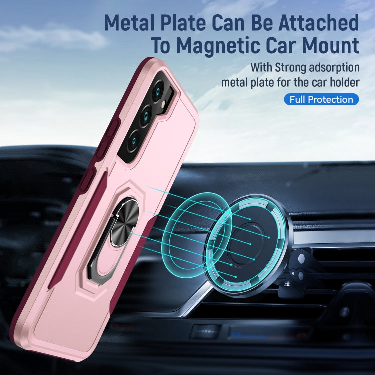 For Samsung Galaxy S22+ 5G Pioneer Armor Heavy Duty PC + TPU Holder Phone Case