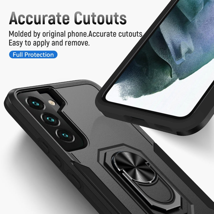 For Samsung Galaxy S22+ 5G Pioneer Armor Heavy Duty PC + TPU Holder Phone Case