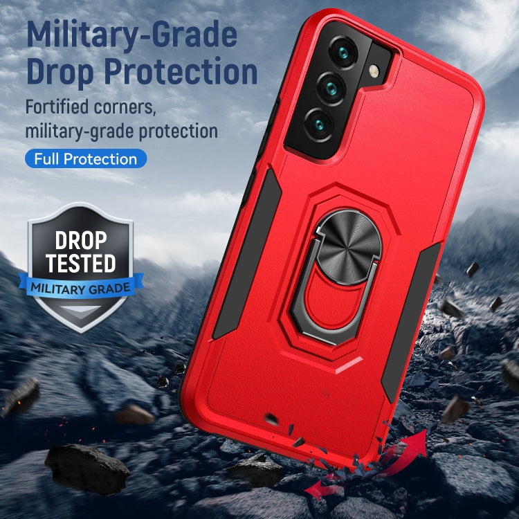 For Samsung Galaxy S22+ 5G Pioneer Armor Heavy Duty PC + TPU Holder Phone Case